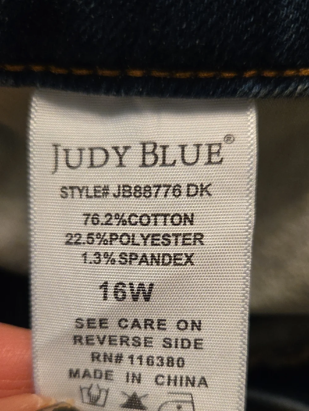 JUDY BLUE Slim Fit Jeans Tummy Control High Waist Womens Size 16W